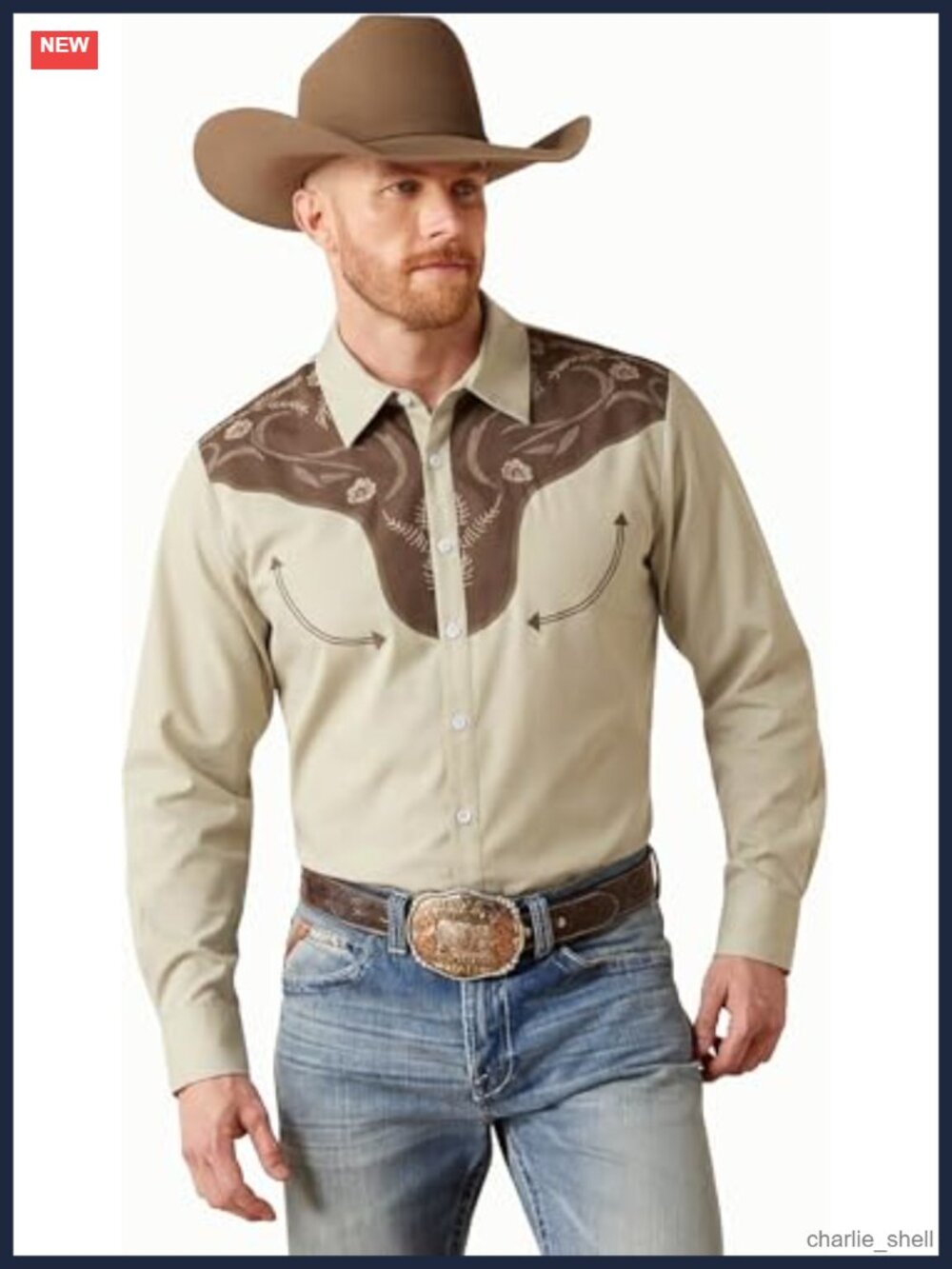 Men's Western Cowboy Button Down Long Sleeve Shirt Slim Fit Rodeo